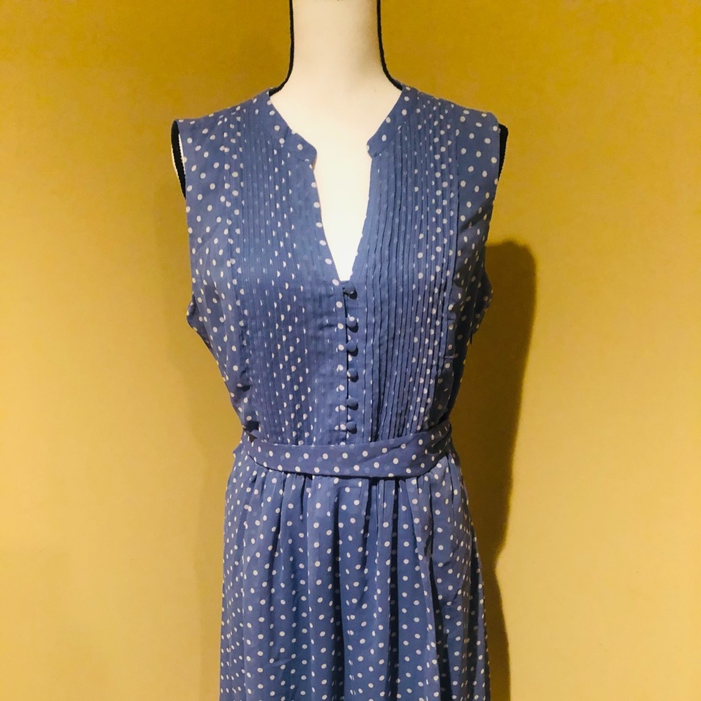 Blue and White polka dot summer dress